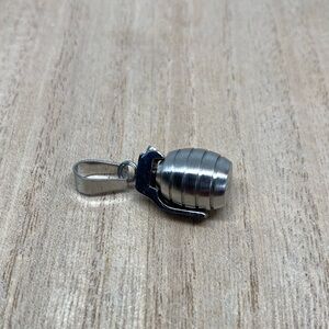 Stainless Steel Silver Grenade Pendant Charm